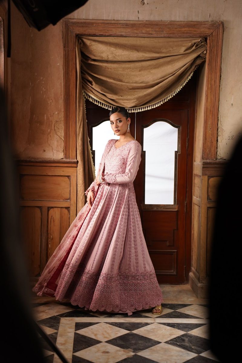 Blush floor-length anarkali gown
