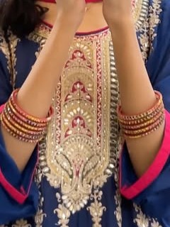 Royal blue zardozi kurta set from Wardrobe Fashion