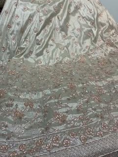 Silver tissue handwork lehenga at Wardrobe Fashion